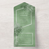 Invitation Tout En Un Lush Palm Leaf Mariage Moss Green ID956 (À l'intérieur)