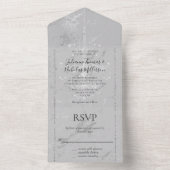 Invitation Tout En Un Lustre en diamant en marbre d'argent glam (À l'intérieur)