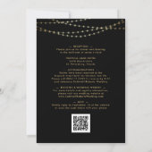 Invitation Tout en un lustre or noir Mariage du soir (Dos)