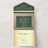 Invitation Tout En Un Luxe Emerald Green Mariage (À l'intérieur)