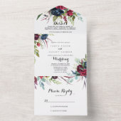 Invitation Tout En Un Luxe Whimsical Boho Floral Mariage (À l'intérieur)