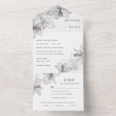 Invitation Tout En Un Lys floraux (À l'intérieur)