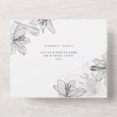 Invitation Tout En Un Lys floraux (Verso)