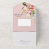 Invitation Tout En Un Lys romantiques rose et blanc sur le blush (Dehors)