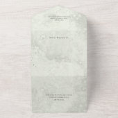 Invitation Tout En Un Lys roses sur Sage vert QR Code (Dehors)