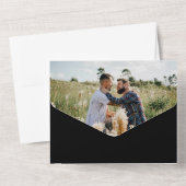 Invitation Tout En Un M. | M. Gay couple homme mariage photo noir (Verso)