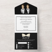 Invitation Tout En Un M. | M. Gay couple homme mariage photo noir (À l'intérieur)