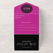 Invitation Tout en Un Magenta et Noir (Dehors)