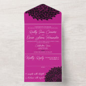 Invitation Tout en Un Magenta et Noir (À l'intérieur)