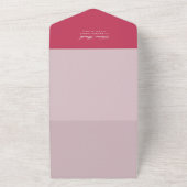 Invitation Tout En Un Magenta | Mariage de superposition brossé (Dehors)