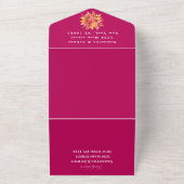 Invitation Tout En Un Magenta Rose Fuchsia Chute Florale Mariage élégant (Dehors)