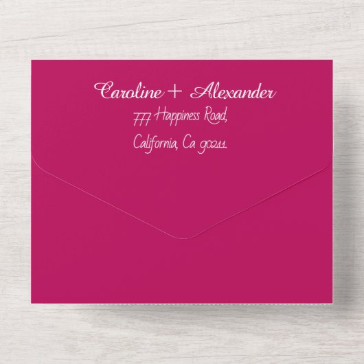 Invitation Tout En Un Magenta Rose Fuchsia Moderne Bold Élégant (Verso)