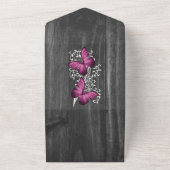 Invitation Tout En Un Magenta Rustic Butterfly All in One Wedding Invita (Dehors)