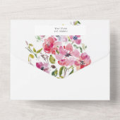 Invitation Tout En Un Magnifique conception de mariage aux fleurs sauvag (Verso)