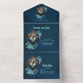 Invitation Tout En Un Magnifique et élégant coeur steampunk. (À l'intérieur)