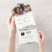 Invitation Tout En Un Magnifique Vignoble Lilac tout en un mariage Invit (Déchirure)