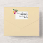 Invitation Tout En Un Magnifiques Fleurs Anniversaire (Verso)