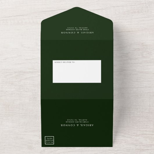 Invitation Tout En Un Magnolia Blanc Vert Rouge Tout en un Invit (Dehors)