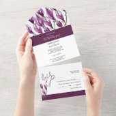 Invitation Tout En Un Magnolia Pastel Violet Violet Palette Aquarelle (Déchirure)