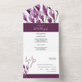 Invitation Tout En Un Magnolia Pastel Violet Violet Palette Aquarelle (À l'intérieur)