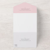 Invitation Tout En Un Magnolia rose minimal Floral Mariage élégant (Dehors)