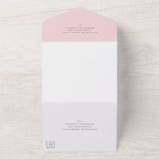 Invitation Tout En Un Magnolia rose minimal Floral Mariage élégant (Dehors)