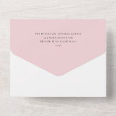 Invitation Tout En Un Magnolia rose minimal Floral Mariage élégant (Verso)