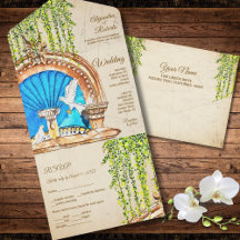 Main Bleue Baroque Rustique Mariage Mexicain