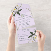 Invitation Tout En Un Maisées simples sur Lavande pâle (Déchirure)