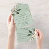 Invitation Tout En Un Maisées simples sur Sage Green (Déchirure)