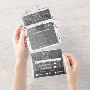 Invitation Tout En Un Maison blanche Maison de bois Mariage de la maison