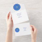 Invitation Tout En Un Mandala en bleu (Déchirure)