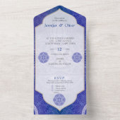 Invitation Tout En Un Mandalas en mélange bleu néerlandais (À l'intérieur)