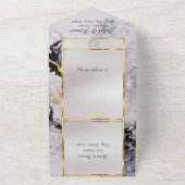 Invitation Tout En Un Marble & White, Gold Frame, Silver Heart (Dehors)