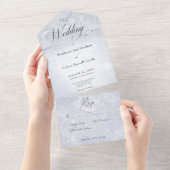 Invitation Tout En Un Marbre bleu moderne Minimal Pas de dîner (Déchirure)