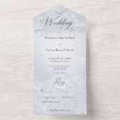 Invitation Tout En Un Marbre bleu moderne Minimal Pas de dîner (À l'intérieur)