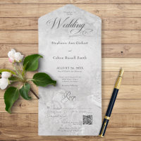 Marbre gris moderne Code QR minimal