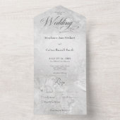 Invitation Tout En Un Marbre gris moderne Minimal Pas de dîner (À l'intérieur)