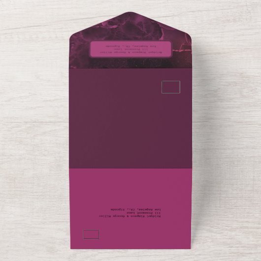 Invitation Tout En Un marbre romantique rose élégant (Dehors)