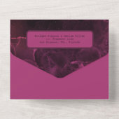 Invitation Tout En Un marbre romantique rose élégant (Verso)