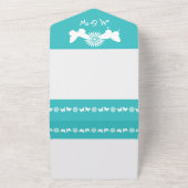 Invitation Tout En Un Marguerites et papillons en Turquoise (Dehors)