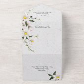 Invitation Tout En Un Marguerites sur un Monogramme de peinture blanche  (Dehors)