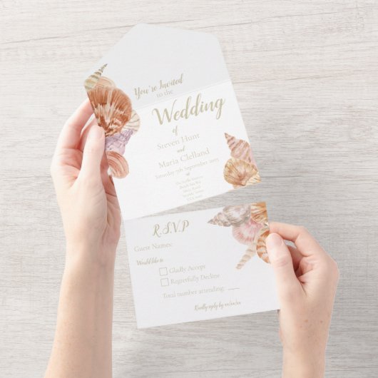 Invitation tout en un mariage (Déchirure)