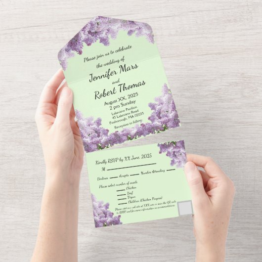 Invitation tout en un mariage (Déchirure)
