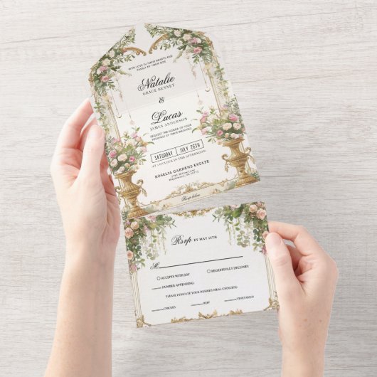 Invitation tout en un mariage (Déchirure)