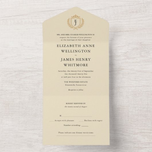 Invitation tout en un mariage (À l'intérieur)