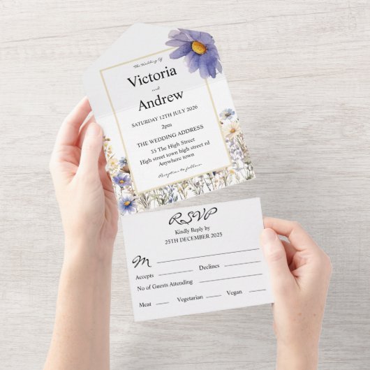Invitation tout en un mariage (Déchirure)