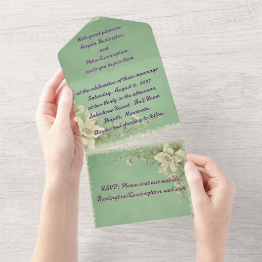 Invitation tout en un mariage (Déchirure)