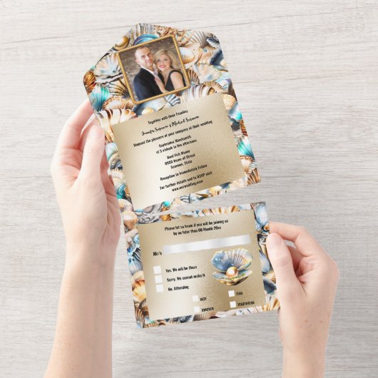 Invitation tout en un mariage (Déchirure)