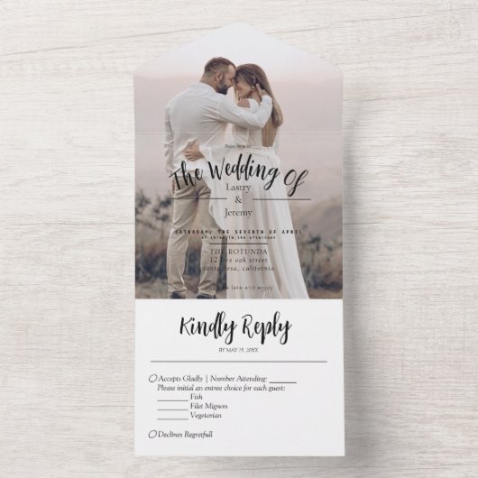 Invitation tout en un mariage (À l'intérieur)